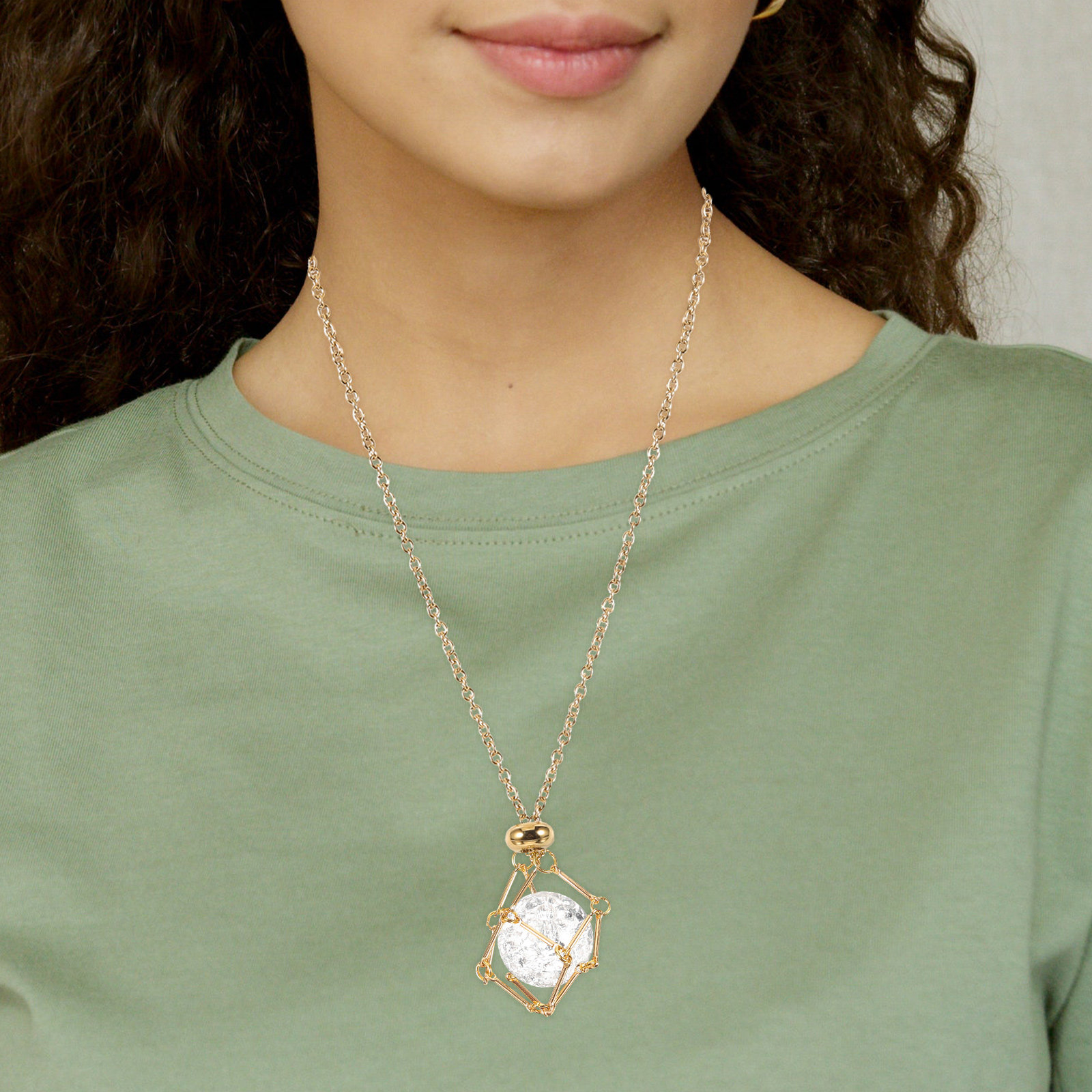 Metal Crystal Holder Necklace  - Jewelry Making Gemstones review and price